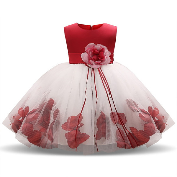 1 Year Birthday Baby Girl Christmas Dress Tutu Baptism Infant Christening Gown Newborn Toddler Bebes Clothes 6 9 12 18 24 Months