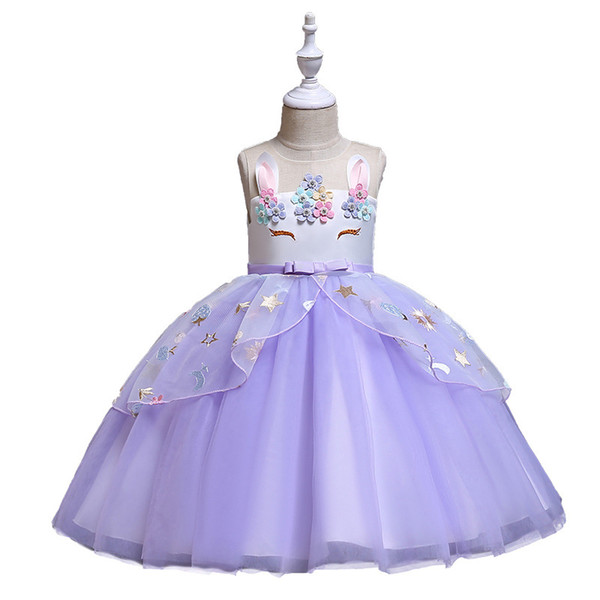 children's dress 2019 new girls dress princess flower girl wedding dress unicorn children's clothing wholesale Christening dresses