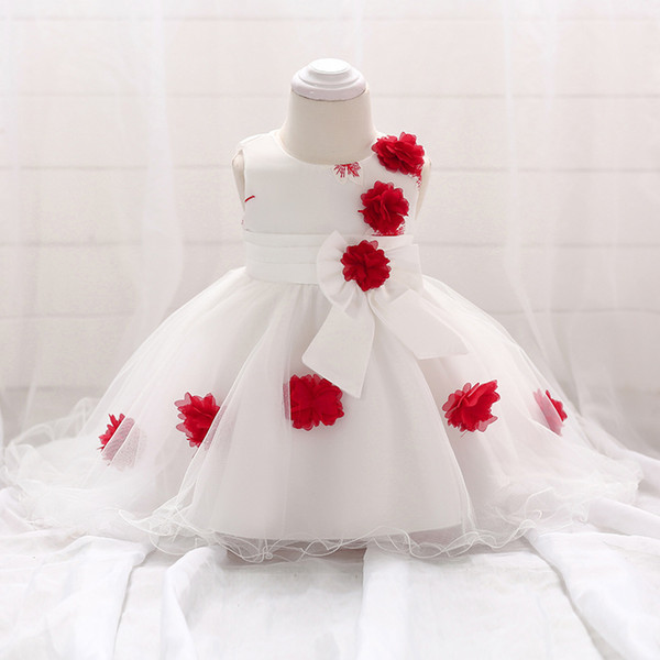 Girls trailing flower girl wedding dress children's dress new tuxedo full moon age wash dress a generation