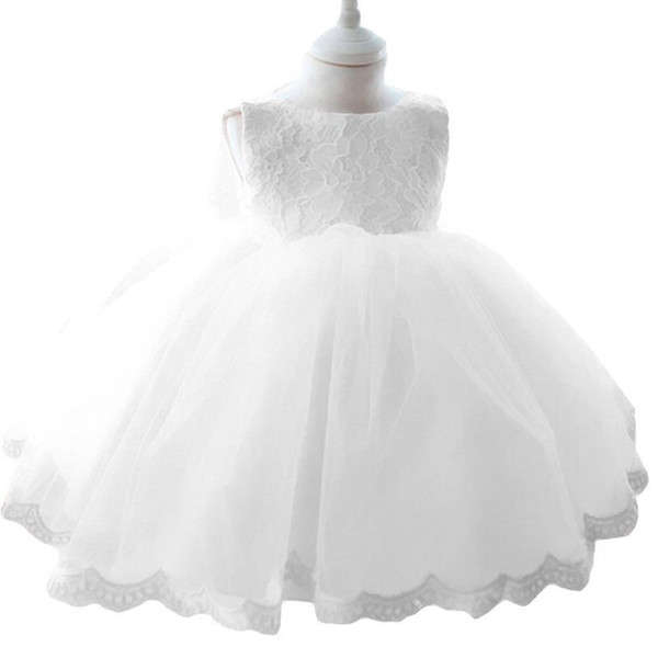 Flower Girl Dresses Sleeveless Formal Pageant Wedding Party Bridesmaid Princess Cute Ball Gown Lace Dress Summer 2016 Girl