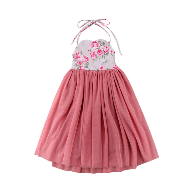 Toddler Kids Baby Girl Dress Tie Back Comfort Dresses Princess Cute Pageant Flower Birthday Wedding Ball Gown Formal Dresses