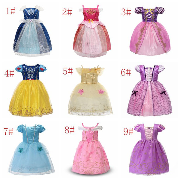 2018 Hot Sale Kids Dresses Lace Girls Dresses Children Evening Party Ball Gown Princess Kids Show Clothing