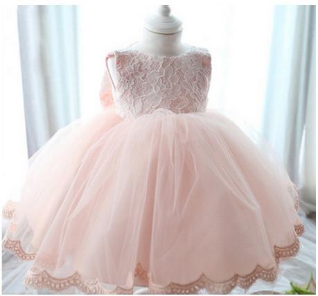 retail Newborn 2019 baby summer Baptism Dress Christening Gown Girls' party Infant Princess wedding dress baby big bow clothing