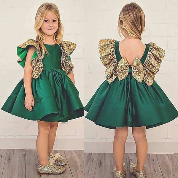 Christmas Clothing For Kids Girls Ruffle Dresses Xmas Kids Girls Sequins Backless Party Princess Dress Ruffle Children Sleeveless Dress