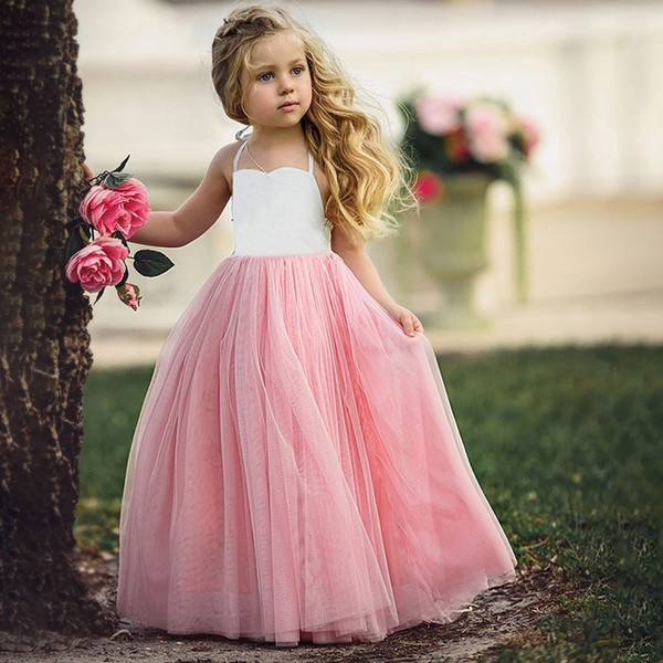 Girls Princess Net Yarn Dress Kids Little Girls Party Wedding Bridesmaid Tutu Dress Children Photograph Dress