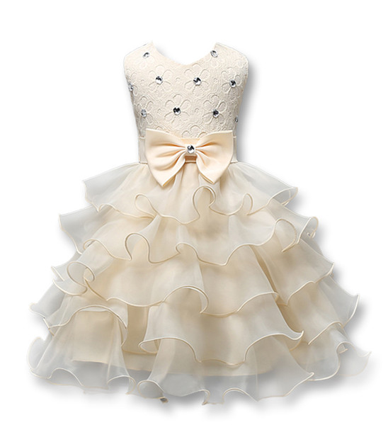 Christening Dress Baby Clothing 3D Rose Flower Lace Dress Wedding Party Dresses with Butterfly Baby Girl Baptism Princess Dress