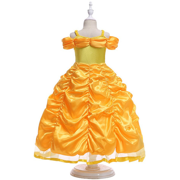 Girl Princess Dress girls Costume princess Dress Condole Belt Peng Peng Sleeve Christmas Halloween Party Girl Cosplay Dress