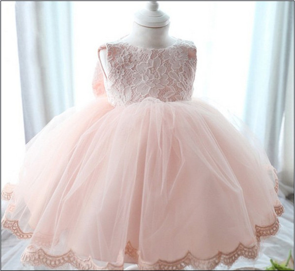 Infant Baby Christening Dresses For 2015 %100 Actual Photo Lace Toddler Girls Party Princess Dress Full Month And Year Clothes Retail K366