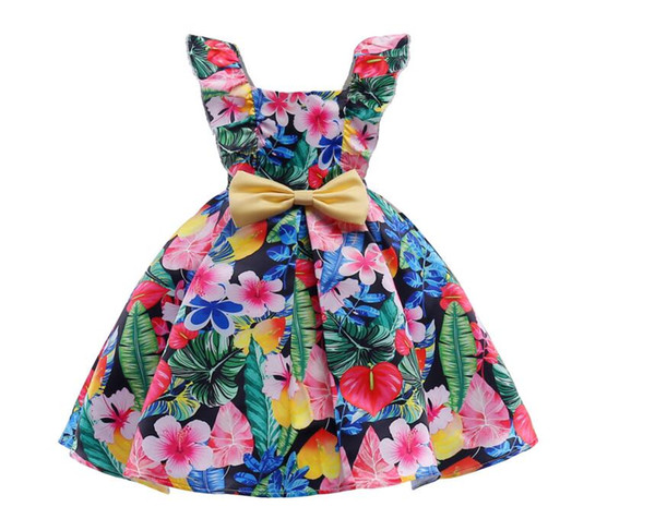 Kids clothing Girl Dress Summer new strap dress printing large children dresses skirt dress child skirt Child gift