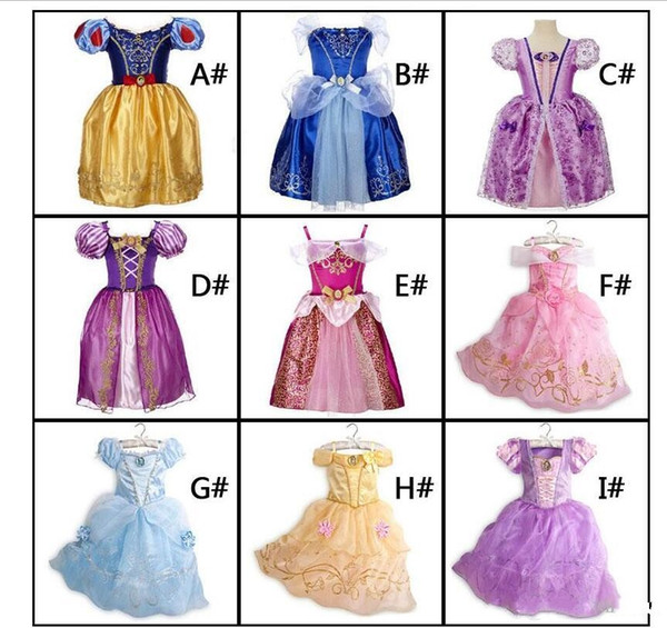 2018 Girls Dresses Party Princess Dresses With Cute Bow For Kids Summer Clothing 9 colors for choose Hot Free shipping