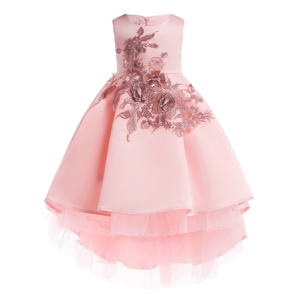 2019 new Cheap fashion children's wedding lace embroidered princess dress dress children's wear party tuxedo dress