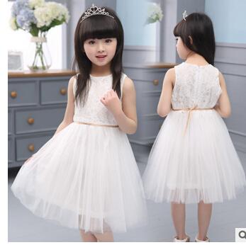 New Girl Wedding Dress Summer Girls Clothes Kids Party Dress for Girls Cute Flowers Princess Dresses Girls Lace Dress