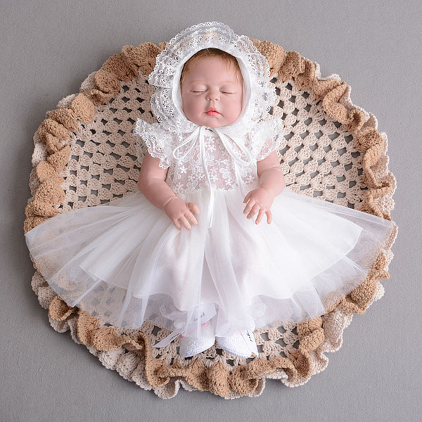 Infant Baby Christening Dress Children Princess Dresses Summer Sleeveless Dresses For Infant Girl Boys 1-30 Month