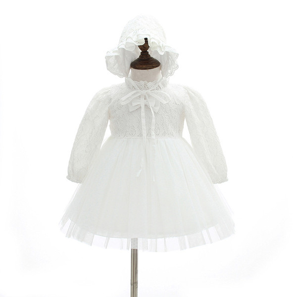 Wholesale Baby Girl Dress Christening Baptism Gowns Sets Flower Girl Special Occasion Dress For Infant/Toddler 0-24months