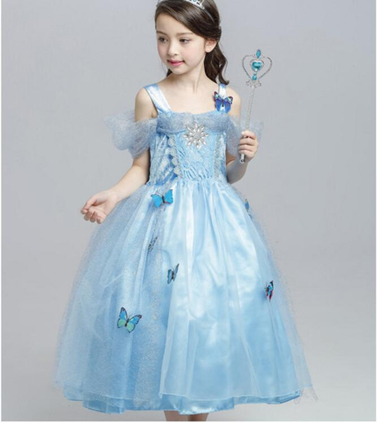 Hot style luxury designers Christening dresse Europe butterfly United States princess dress girls dress performance clothing outdoor beauty