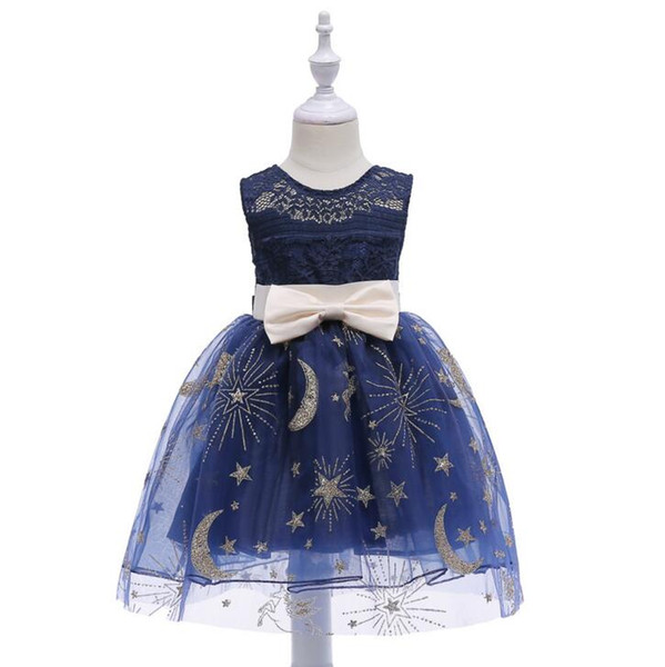 Girls Dresses 2018 summer new girl glitter dress skirt lace hollow Tutu dress child skirt Child gift