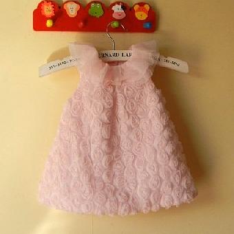 0-2Y newborn vestido de bebe dress for baby girl princess lace dress pink lace rose flower dress Christening gown birthday party free ship