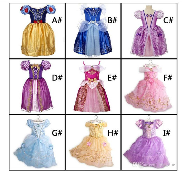 2018 Girls Dresses Party Princess Dresses With Cute Bow For Kids Summer Clothing 9 colors for choose Hot Free shipping