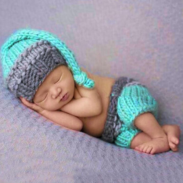 Newborn Baby Crochet Knit Costume Photo Photography Props Outfits Newborn Hat matching mother baby clothes wholesale