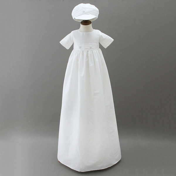 3 to 12 months baby Girls long Christening dresses, hat, summer cotton euro clothes, kids boutique white clothing, 2AM710DS-19