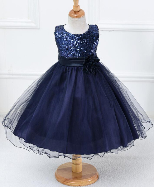 Children Girls Festival Performance dress princess dress children sleeveless piano evening dressWhite Ball Gown Prom Wedding Dress