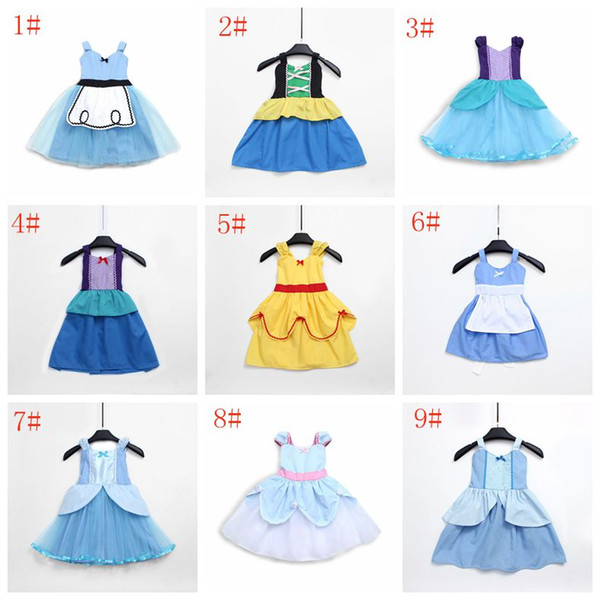 2019 New Summer Girl Gauze Dresses Baby Girl Lace Dresses Princess Dress Short and Sleeveless Sleeve Tutu Dress A1995