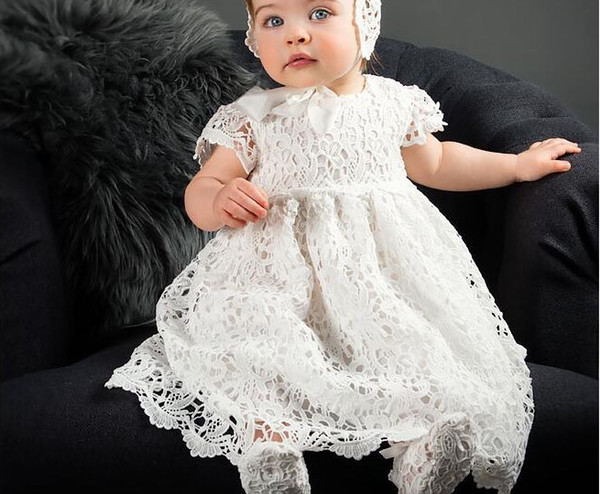 2019 retail Newborn baby Baptism Tutu Dress Christening Gown Girls' party Infant Princess wedding long style lace dresses baby clothing