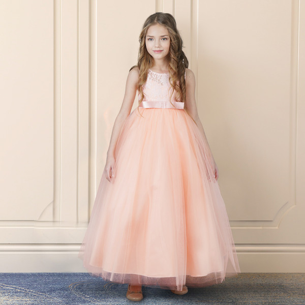 Elegant Lace Girl Clothing Princess Dress Kids Party Wedding Pageant Ceremony Gown Communion Teen Girls Clothes Formal Dresses