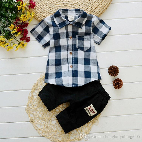 Summer Children Boys Girls Fashion Clothing Suits Baby Handsome T-shirt Short Pants 2Pcs/Sets 2018 Kids Clothes Sets Tracksuits