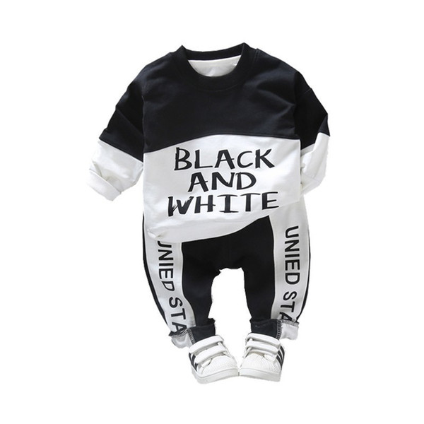 Spring Autumn Baby Boys Girls Clothes Infant Cotton T-shirt Pants 2Pcs/set Children Fashion Patchwork Clothing Set Kid Tracksuit