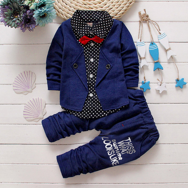 Kids Fashion Brand Clothes Baby Cotton Full Sleeve T-shirts And Pants Toddler Tracksuit Autumn Children Boy Girl Clothing Sets