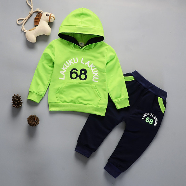 Toddler Tracksuit Autumn Baby Clothing Sets Children Boys Girls Fashion Brand Clothes Kids Hooded T-shirt And Pants 2 Pcs Suits