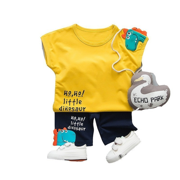 Zomer Baby Boy Meisje Mode Kinderen Cartoon Dinosaurus T-shirt Broek 2 Stks/set Kid Sport Kleding Peuter Katoen Trainingspak