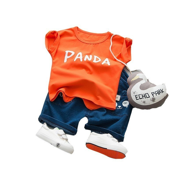 Summer Children Boys Girls Clothing Baby Fashion Cartoon Panda T-shirt Pants 2pcs/set Kid Sport Infant Clothes Toddler Tracksuit