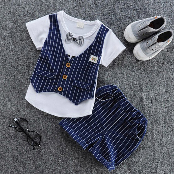 2018 Hot Boys Summer Clothes Sets Children Letter Printing T-shirt Pants 2pcs Kids Handsome Suits Infant Casual Tracksuit