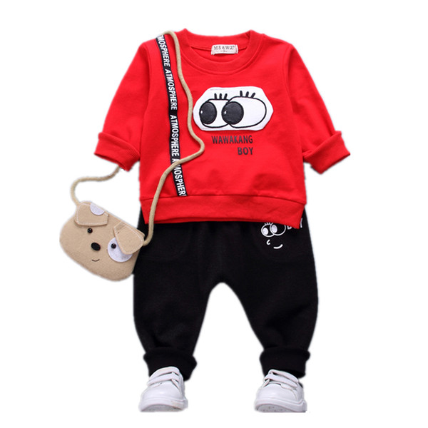 Spring Autumn 2018 Kids Boy Girl Cotton Clothing Suits Baby T-shirt Pants 2 Pcs/sets Children Fashion Clothes Toddler Tracksuits