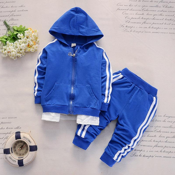 2018 Spring Autumn Baby Casual Tracksuit Boys Girls Hooded Coat Pants Sports 2Pcs Kids Suit Cotton Bebes Clothing Sets Tracksuit