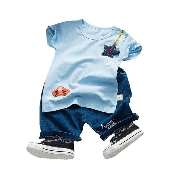 Summer Children Boys Girls Clothes Cotton Clothing Fashion Baby Cartoon T-shirt Pants 2 Stks / Set Kids Sports Apparel Toddler Tracksuit