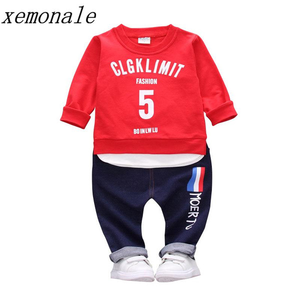 2018 Fashion Children Boys Girls Clothes Autumn Kids T-shirt Pants 2Pcs Sets Baby Active Clothing Suits Toddler Tracksuits