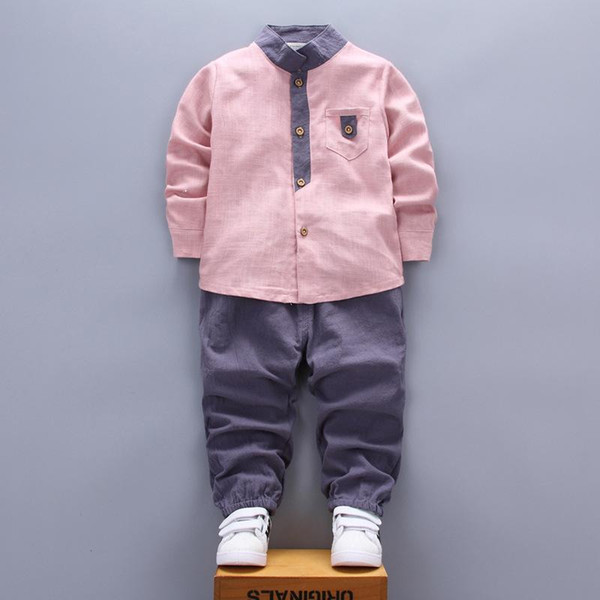 2018 New Baby Clothing Spring Autumn Kids Long Sleeve Casual Sports Suits Collar shirt Pants 2pcs Boys Sets Clothes For 0-4Years