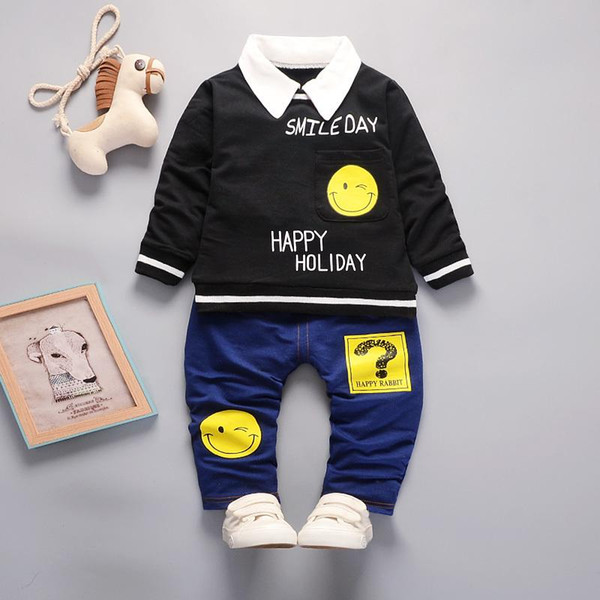 2018 Spring Autumn Boys Girls Kids Clothes Cotton Full Sleeve T-shirt Pants 2pcs Suit Toddler Set Children's Clothing Tracksuits