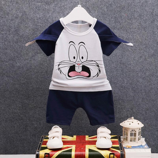 2018 Summer Children Clothing Outfit Baby Boys Girls Cartoon T-shirt Short Pants 2Pcs/sets Fashion Infant Tracksuits For 1-4 Yrs