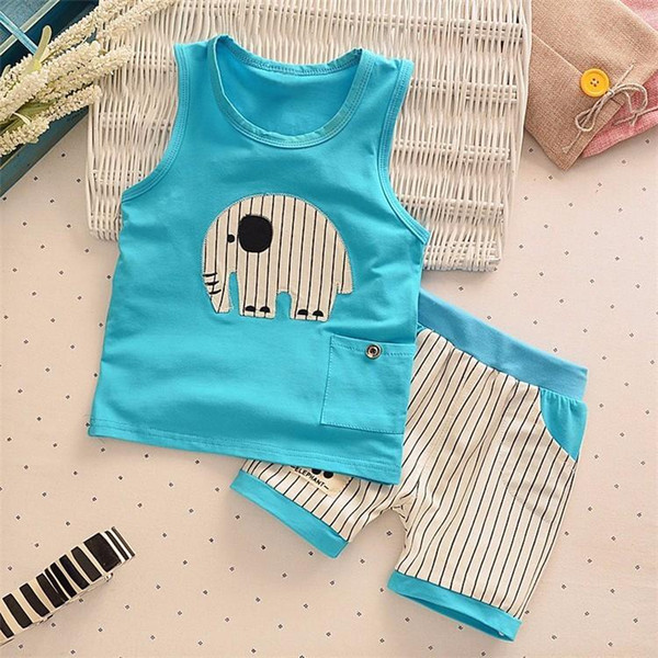 Baby Vest Pants 2Pcs Set Kids Cartoon Clothes Casual Suits 3 Design Fashion Summer Children Boys Girl Tracksuits Toddler Clothes