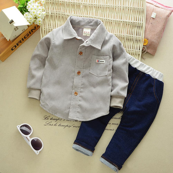 2018 New Toddler Kids Boys Clothing Sets Tops+Pants 2pcs Infant Baby Boy Clothes Set Fashion Cartoon Baby Casual Suits Kids