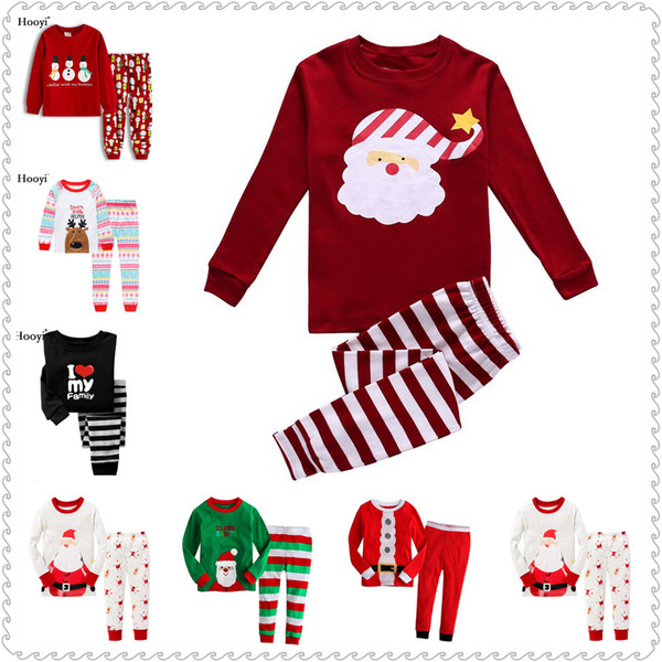 Christmas Baby Boys Clothes Suit 2019 Santa Costumes Boy Pajamas Sets X'mas Tee Shirts Trousers Kids Pijamas Gift Sleepwear Cotton