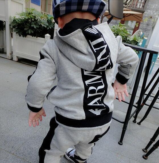 2019 children's suit children's hooded long-sleeved trousers cotton suit boys and girls spring and autumn 2 sets