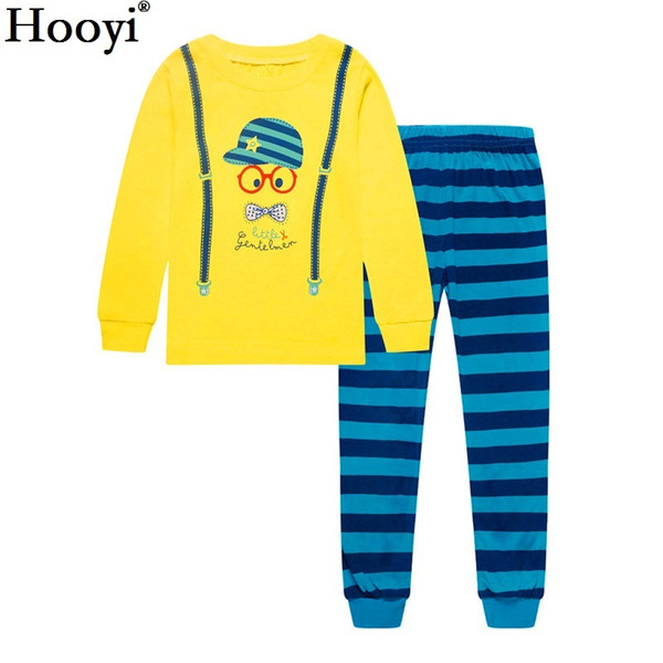 Hooyi 2018 Baby Boys Clothes Suits Children Pajamas Kids Sleepwear Fashion Toddler Nightgown 2 3 4 5 6 7Y Sleep Clothing Suits