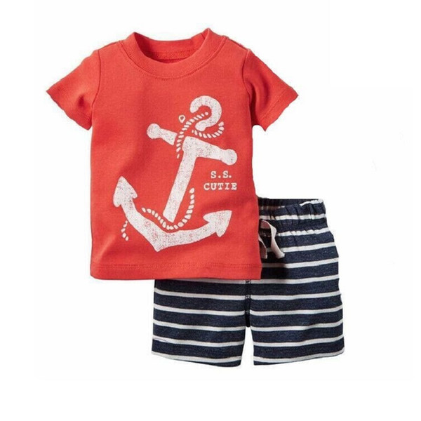 Sailor Navy Baby Clothes Set Casual Anchor Boys Summer Outfits Tee Shirts Shorts Pant 2-Pieces Suit Infant Outfits Tops 0-2 Year Tracksuit