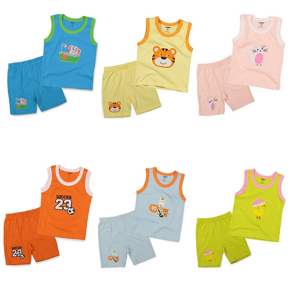 Hooyi Baby Girl Clothes Sets 100% Cotton Sleeveless Newborn Tank Top Hot Shorts Panties Infant Singlet Boy Clothing Suit T-Shirt Tops