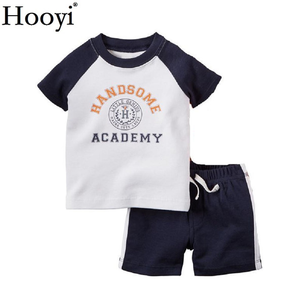 Handsome Academy Baby Boy Clothes Set 100% Cotton T-Shirt Short Pants 2-Pieces Clothing Suit Newborn Tee Shirts Outfits Genius